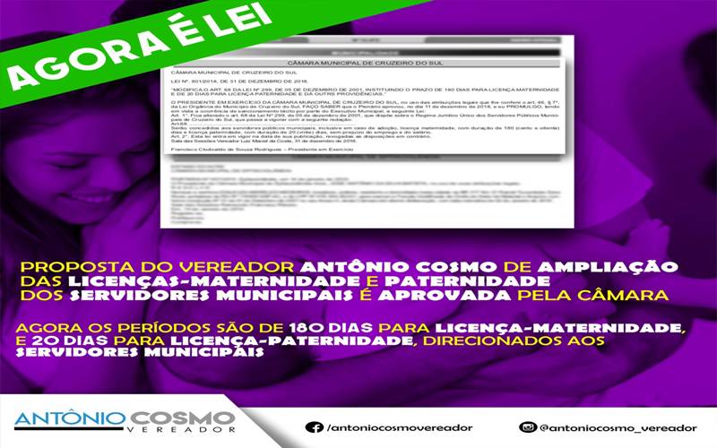 Proposta de Lei do Vereador Antônio Cosmo é Aprovada, Confira