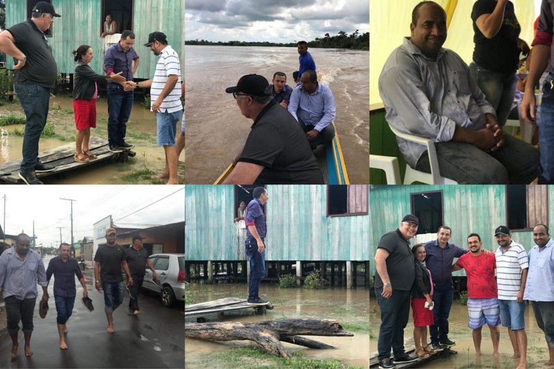 Vereadores visitam famílias atingidas e áreas alagadiças pela cheia do rio Juruá